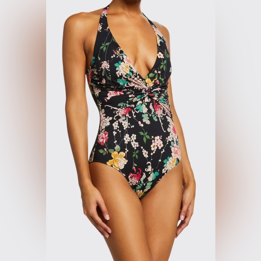 Johnny Was Mono Floral One-Piece Swimsuit size small NWOT